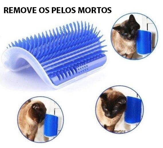 Escova Auto Massageadora Tira Pelos Para Gatos